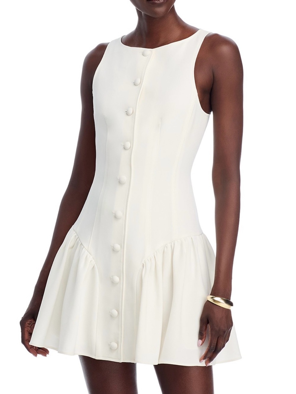 cinq a sept Ivory Sleeveless Button-Front Mini Dress